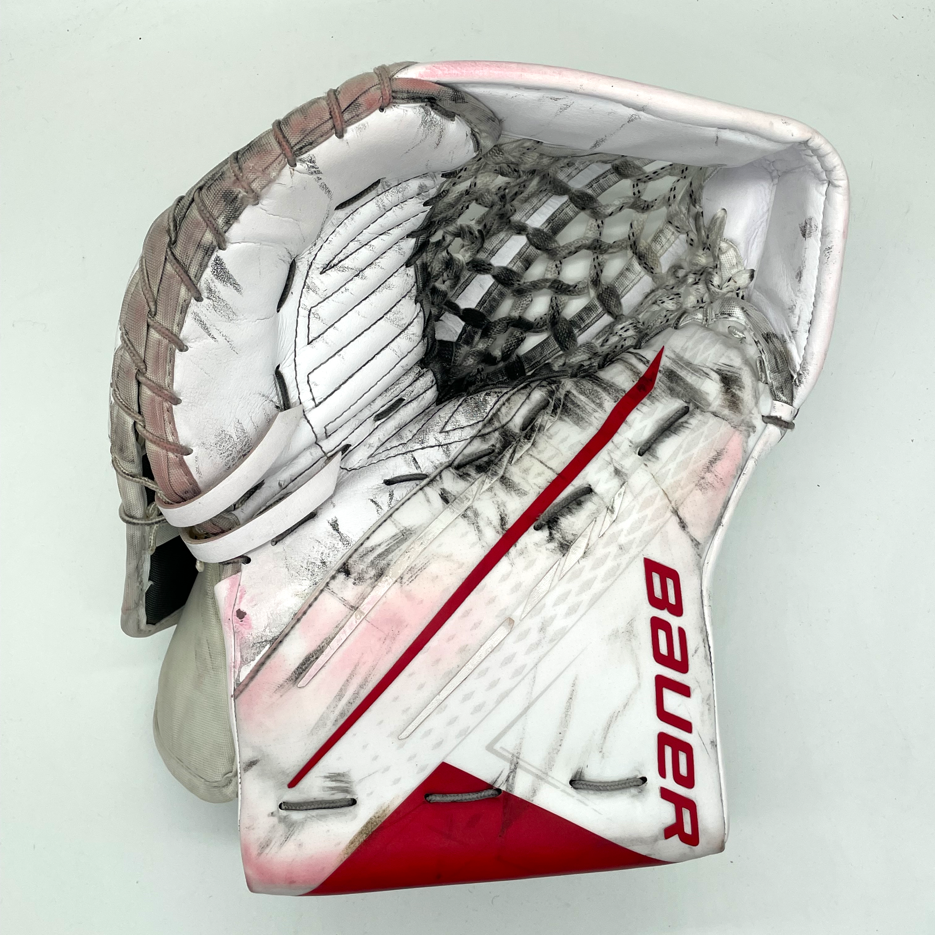 Bauer Vapor Hyperlite - Gant de gardien droitier Pro d'occasion (blanc/rouge)